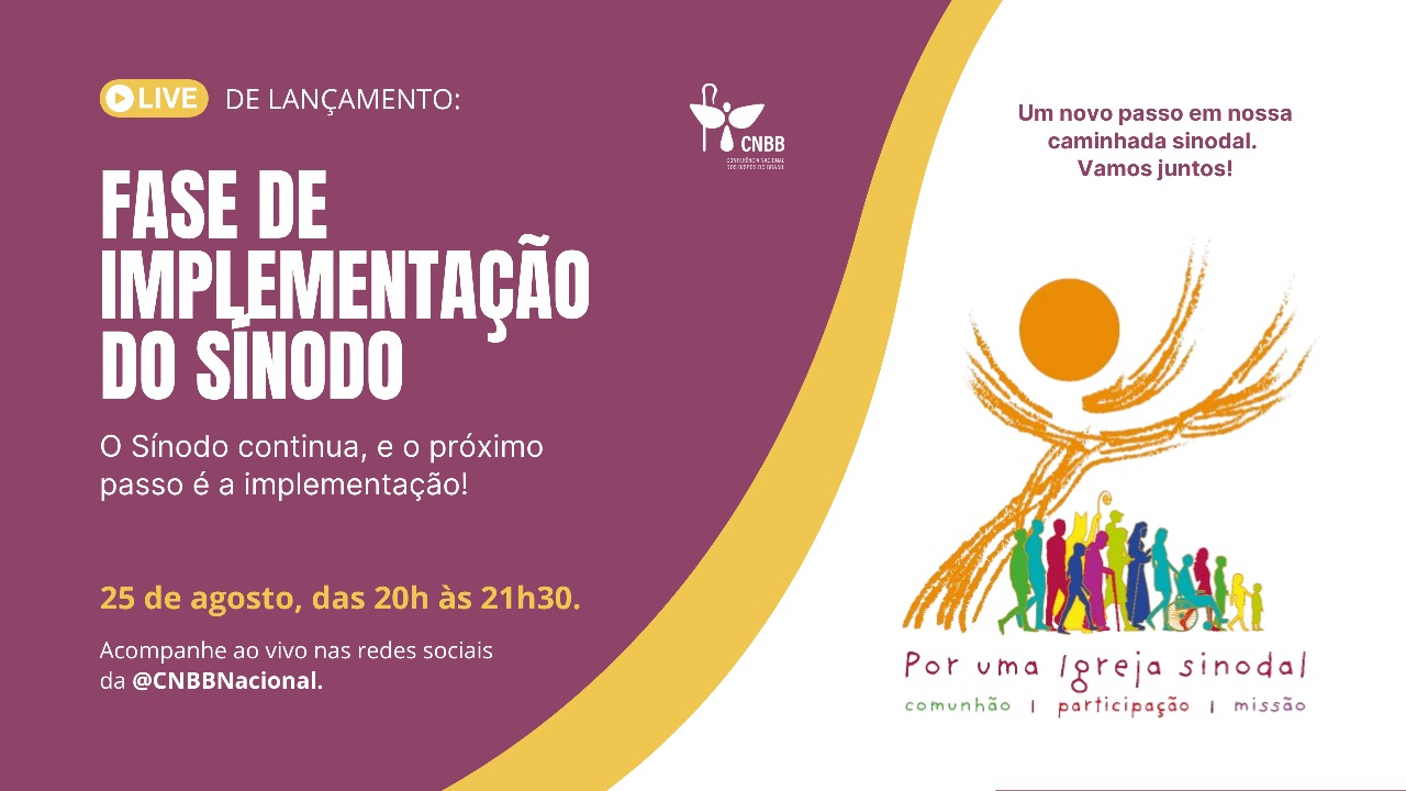 CNBB lançará oficialmente a Fase de Implementação do Sínodo, que se estenderá até 2028, em live especial